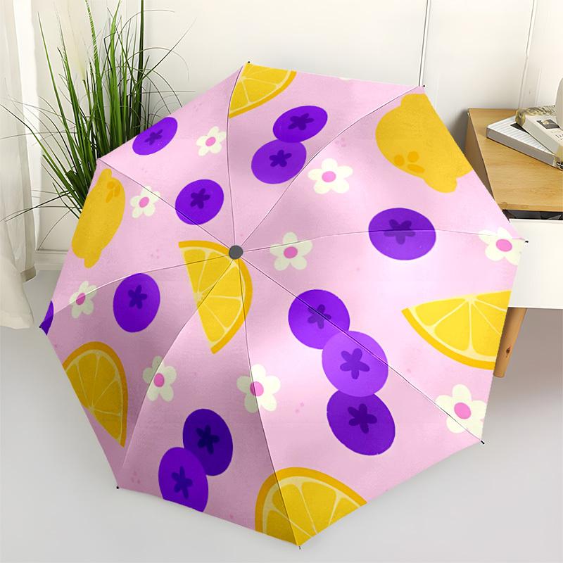 

1pc Lemonberry Automatic Opening/Closing Umbrella with Operation & Windproof Canopy - Folding Design, Holiday Gift yy260225125