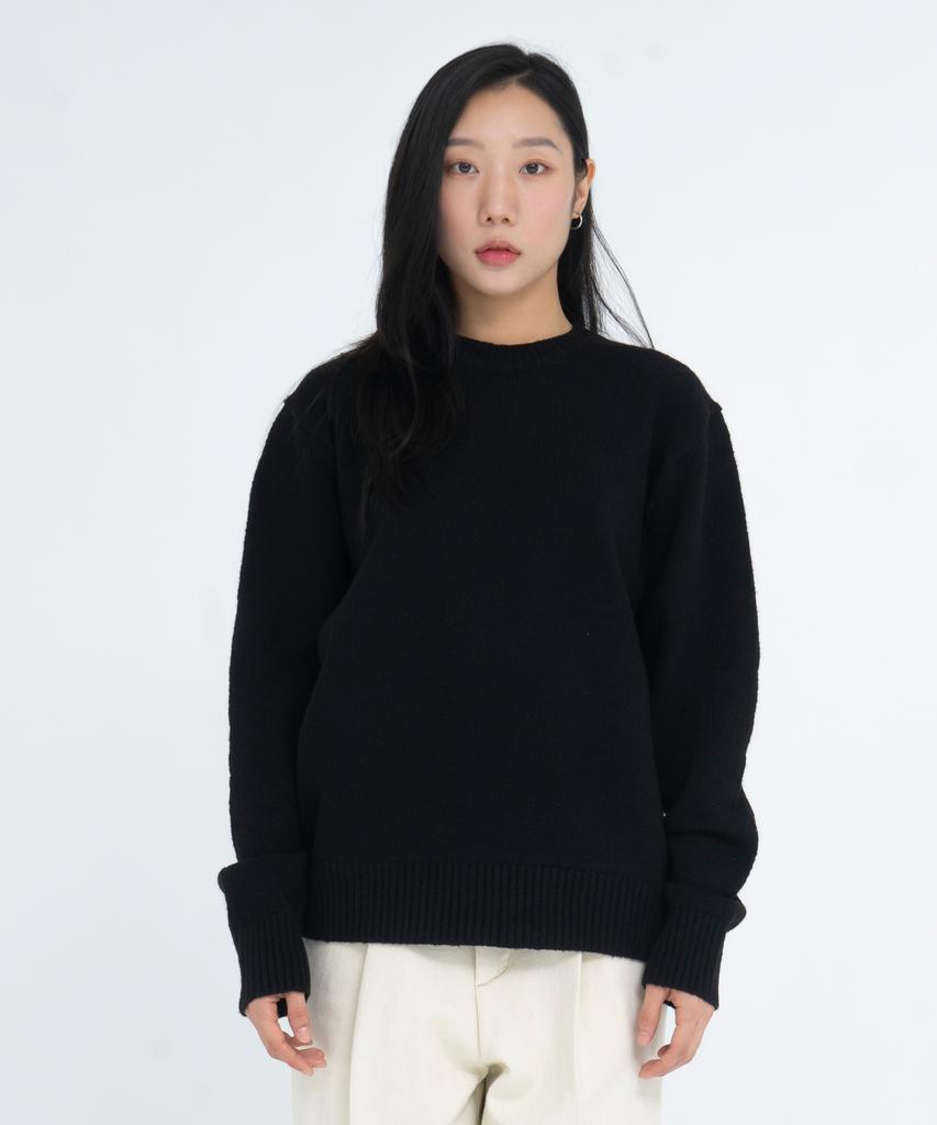 ODD DOT Crew Neck Loose Fit Wool Knit_Orange