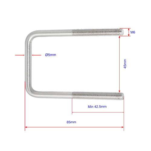 Aopin Square U-Bolts, 1.77" (45 Mm) Inner Width U-Bolt Brackets, 304 Stainless Steel, M6 Nuts, Plates, and Washers for Automotive/Car/Trailer Bumpers,