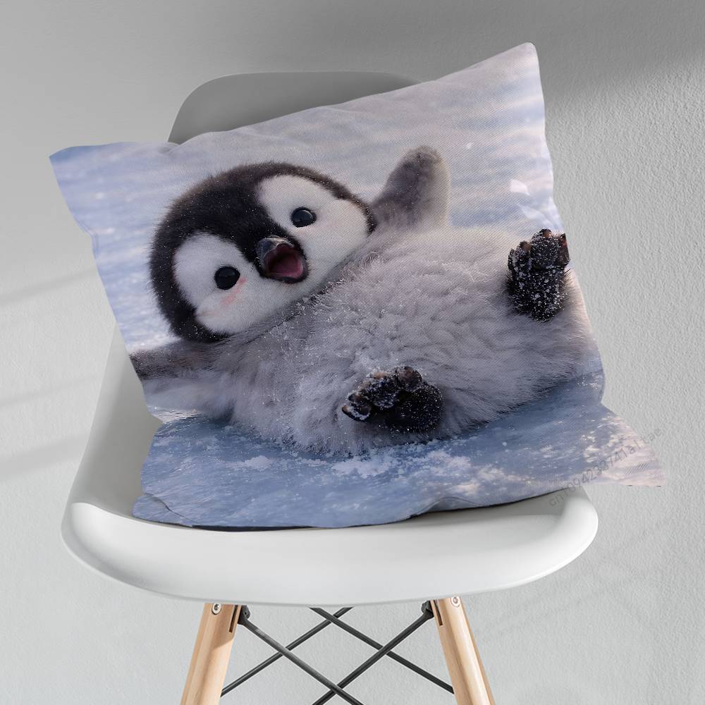 Cute little penguin Pillow Case For 30x30cm45x45cm55x55cm For Home Bedroom Decoration And Protector