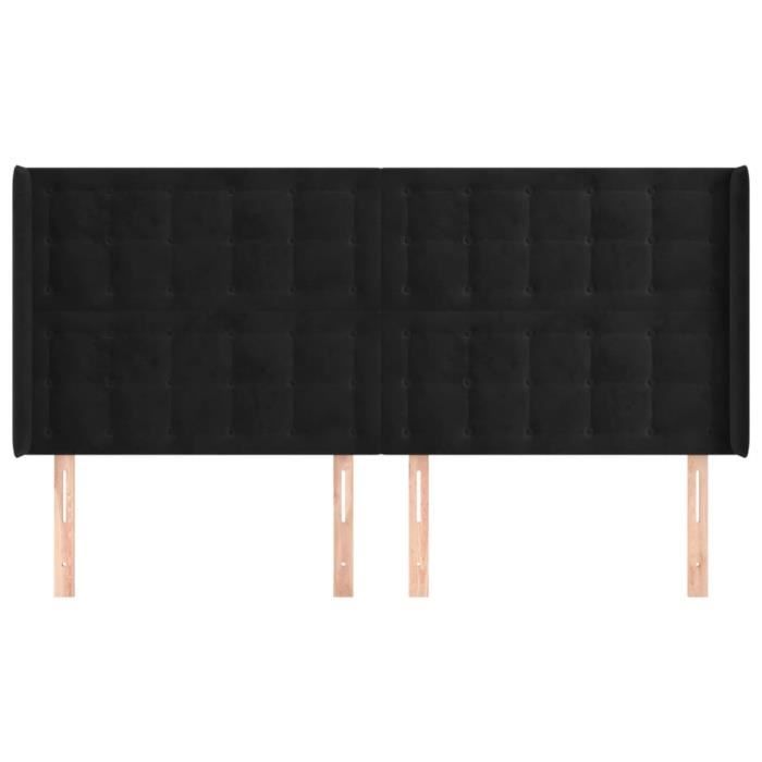 VidaXL Headboard with Wings Black 183x16x118-128 Cm Velvet3120076