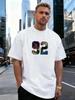 Number 92 Palm Tree Sunset Graphic Cotton Men's T-Shirt, for Daily Streetwear