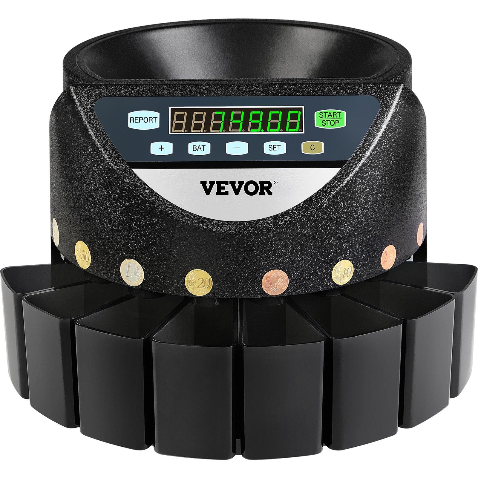 VEVOR Euro Coin Counter Sorter 500-1000