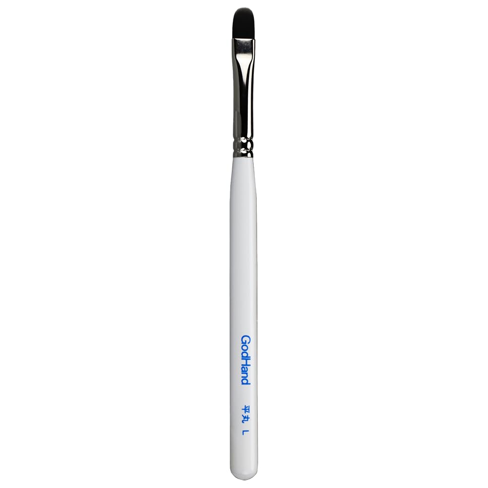 GodHand Ubuge Flat Round Brush L with Model Brush (GodHand) Cap, GH-BRSUP-HML