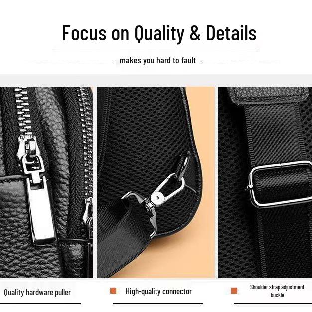 Men's Large Capacity Anti-theft Leather Crossbody Travel Bag