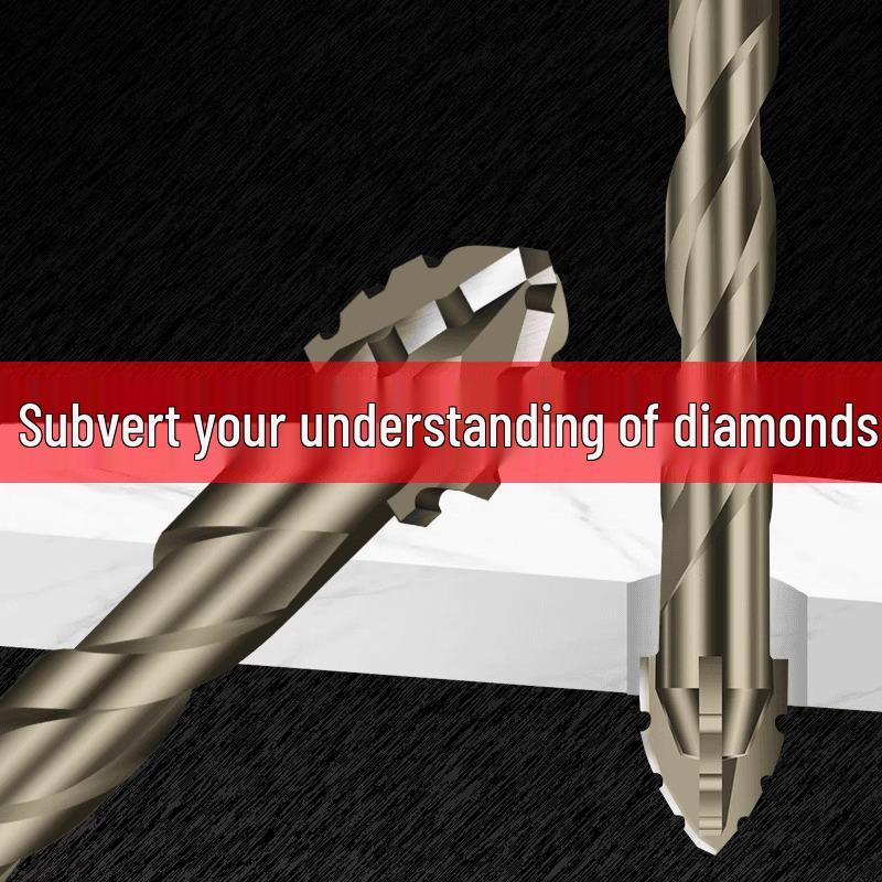 Ultra-Hard Four-Flute Serrated Drill Bit for Tile, Concrete, and Glass