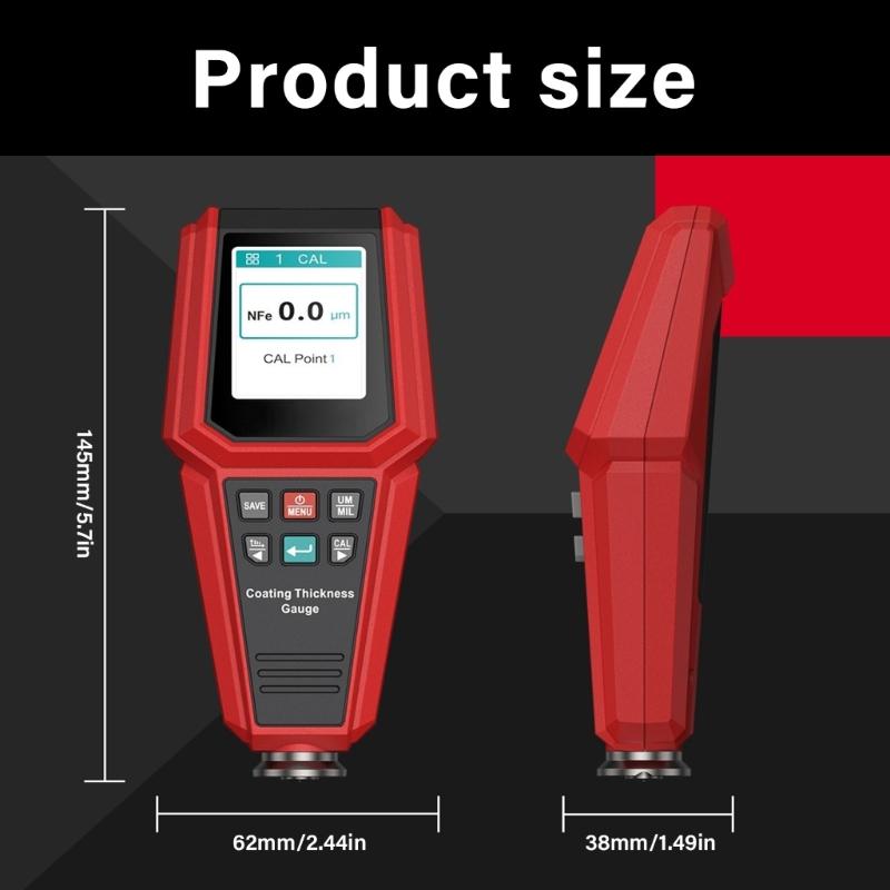Automotive Paint Thickness Gauge With High Precisions Measurement 0-1500UM TesterFor Car Body Coating