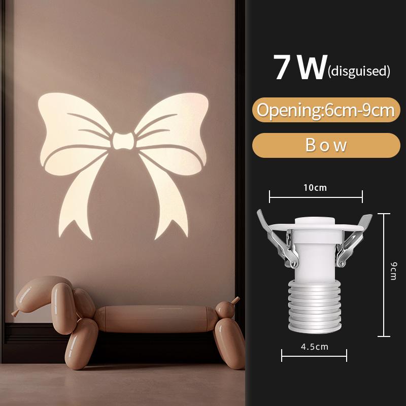 Nordic home improvement embedded spotlight ceiling light projection snow star pattern home corridor downlight