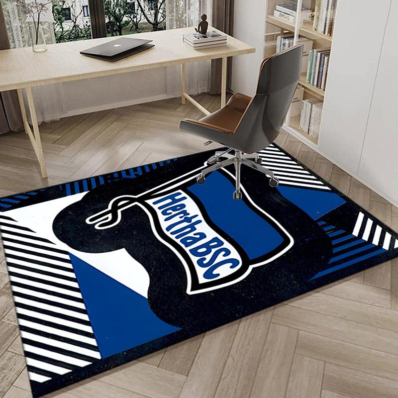 Tappeto Area con Stemma Hertha Bsc Berlin, Tappeto per Ufficio, Tappeto per Sedia, Tappeto Decorativo Salotto Camera da Letto, Tappetino Grande Formato Regali per Fan Regali di Natale