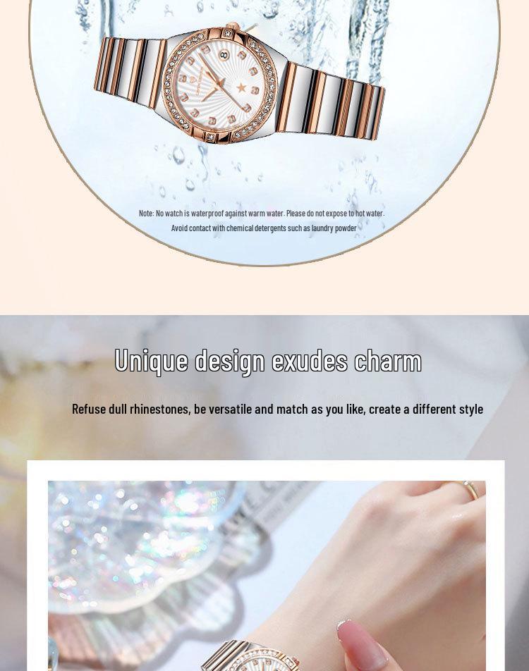 Luminous Waterproof Women's Quartz Watch – High-End Textured Ladies Model