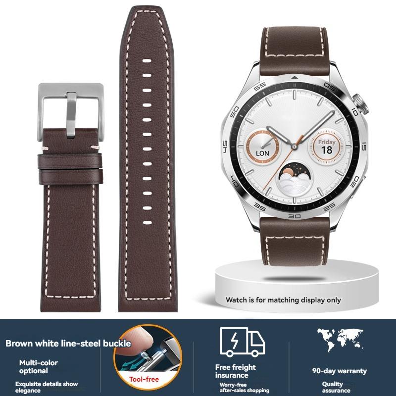 For New Huawei GT5 Strap GT5 Pro Soft Cowhide Watchband Smart Sports WATCH GT5 Ultimate Replacement Wristband Accessory 46mm