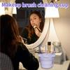 Silicone Makeup Brush Cleaner Make Up Brush Cleaning Bowl Scrubber Tools With Drying Holder Foldable Washer For Women Home