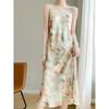 V-neck Spaghetti Strap Floral Dress Women V-neck Loose Sling Floral Dress