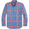 Polo Plaid Single-Breasted Collar Long Sleeve Shirt Men Shirts Blue MNPOWOV16823998-400