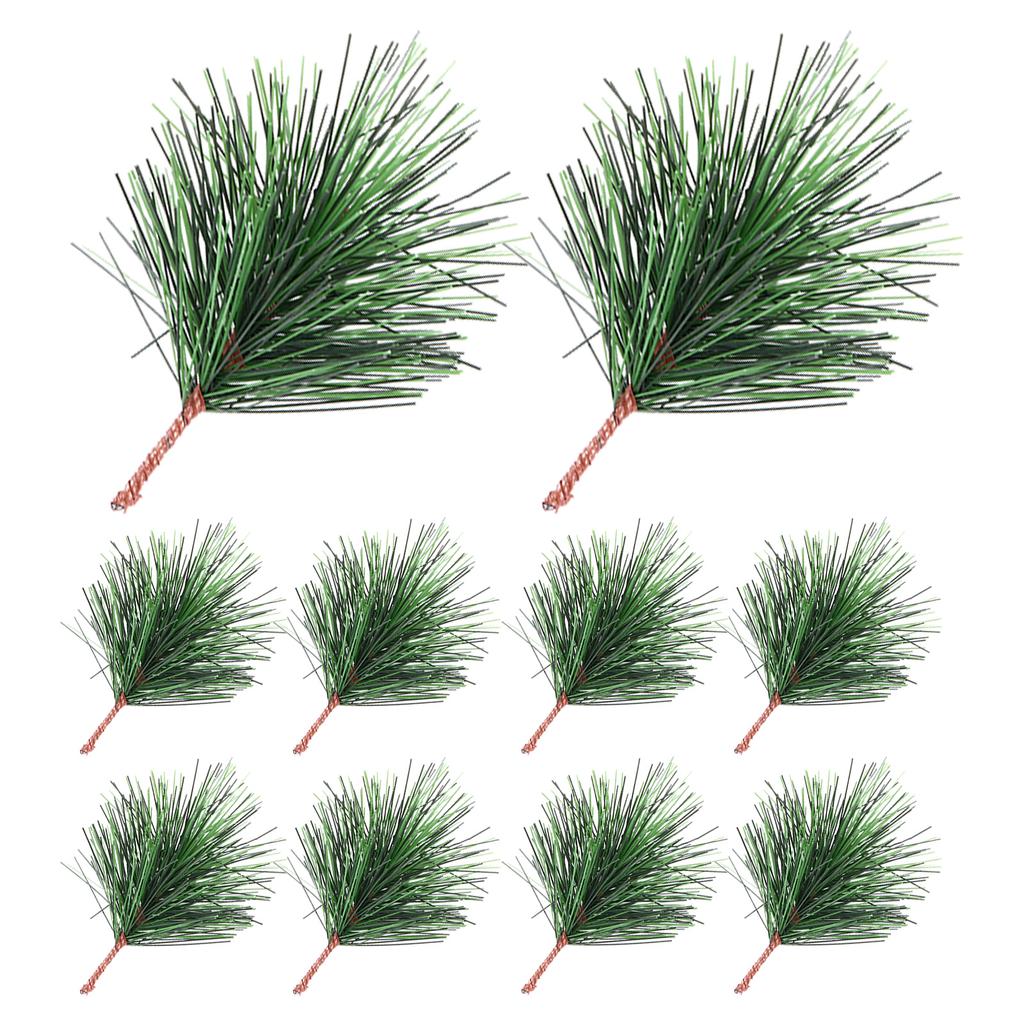 24Pcs Artificial Christmas Pine Branches Pine Picks Premium Material for Tree Ornaments Holiday Decorations Party Supplies
