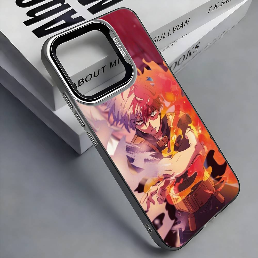 S-Shoto T-Todoroki M-MHA Colorful Silver Back Phone Case For IPhone 17 16 15 14 13 12 11 Plus Pro Max Plus