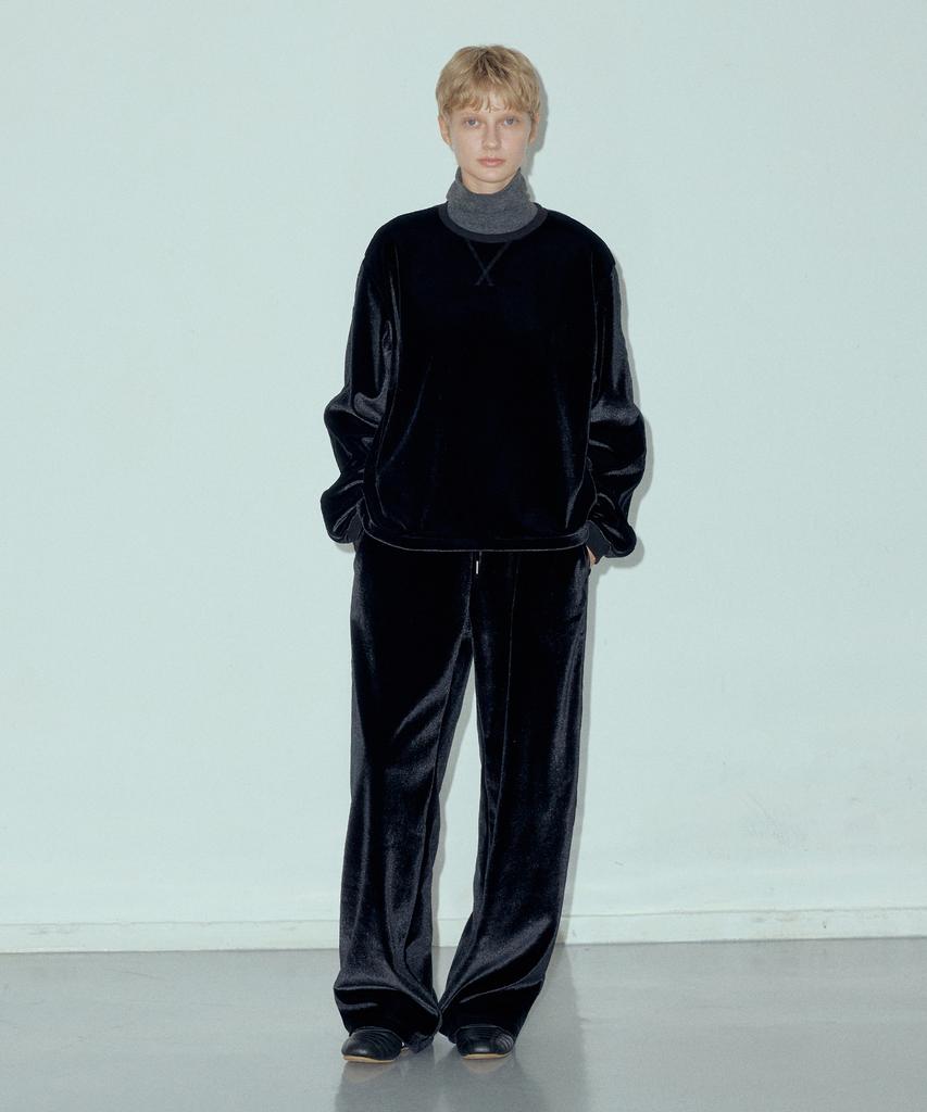 CITTA Velour Banding Trousers_Ctb532 (Black)