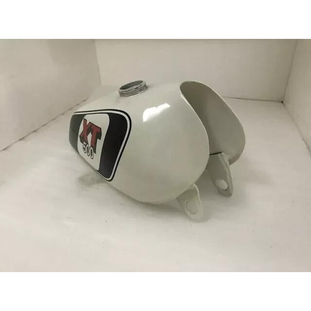 Yamaha Xt Tt 500 White Painted Steel Petrol Tank 1U6,1980 Model + Cap |Fit For