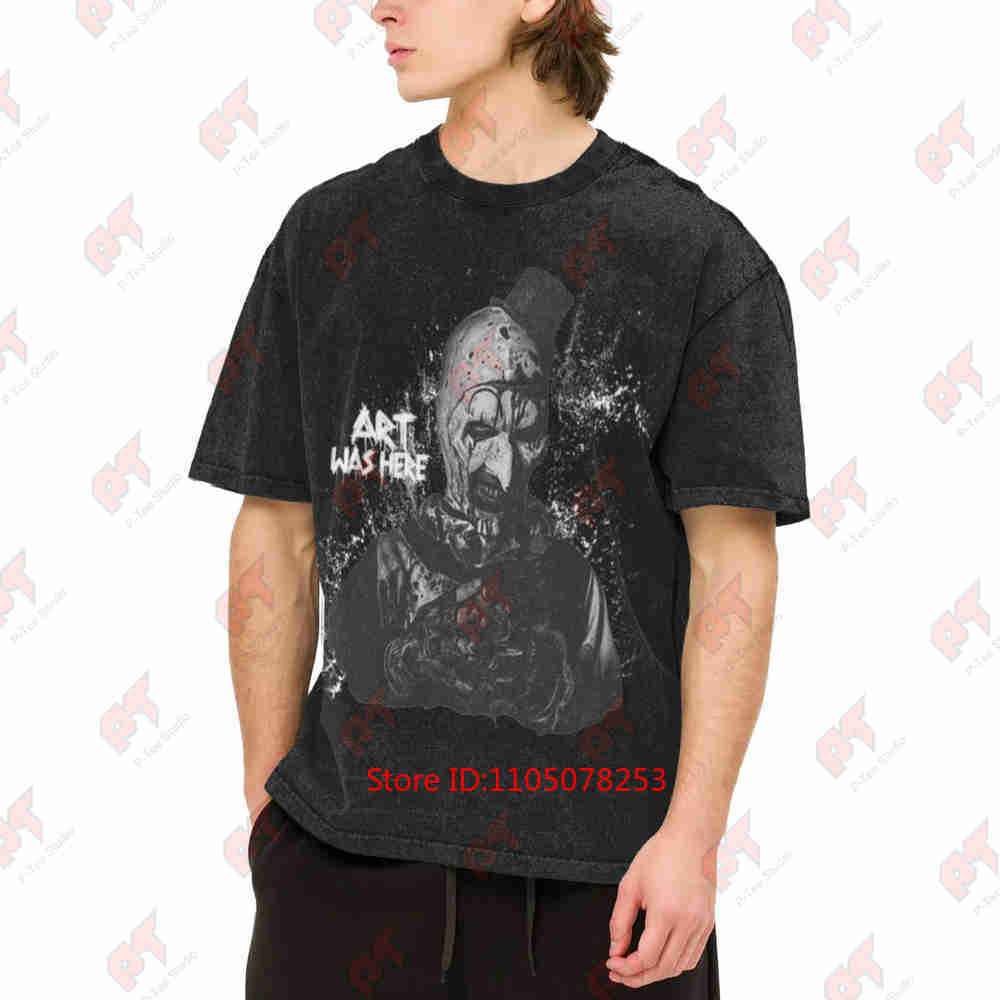 Terrifier Art The Clown Horror Vintage Washed Tee Pure Cotton T-Shirt