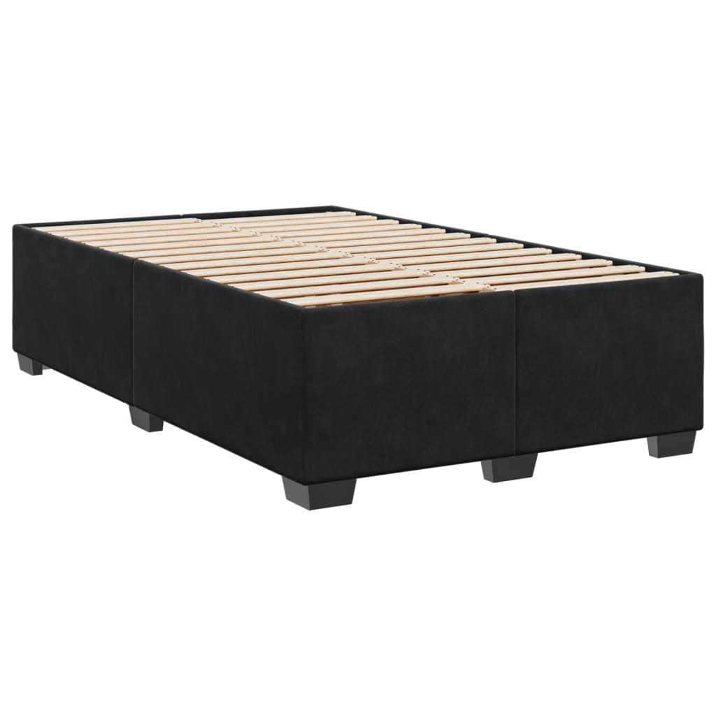 Box Spring Bed with Mattress Black 120 x 190 cm Velvet