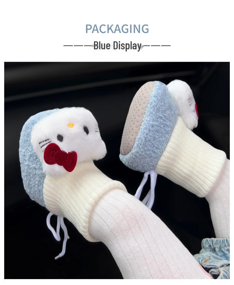 Newborn Cotton Velvet Winter Booties, Warm Non-Slip Socks for 0-12 Months