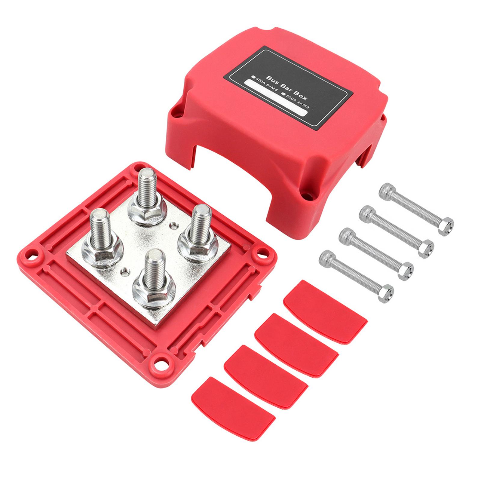 Power Distribution Block with Cover Waterproof 400A for Truck Boat Car красный