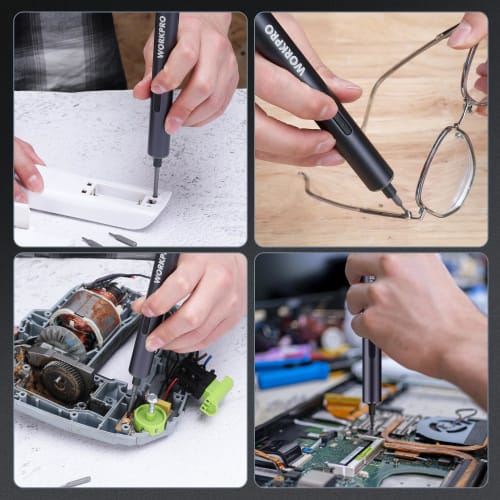 WORKPRO Electric Precision Screwdriver Set, 3.6V, 20-in-1, Cordless Type-C Rechargeable, Compact Pen-Shaped Screwdriver Set with Forward/Reverse Switc