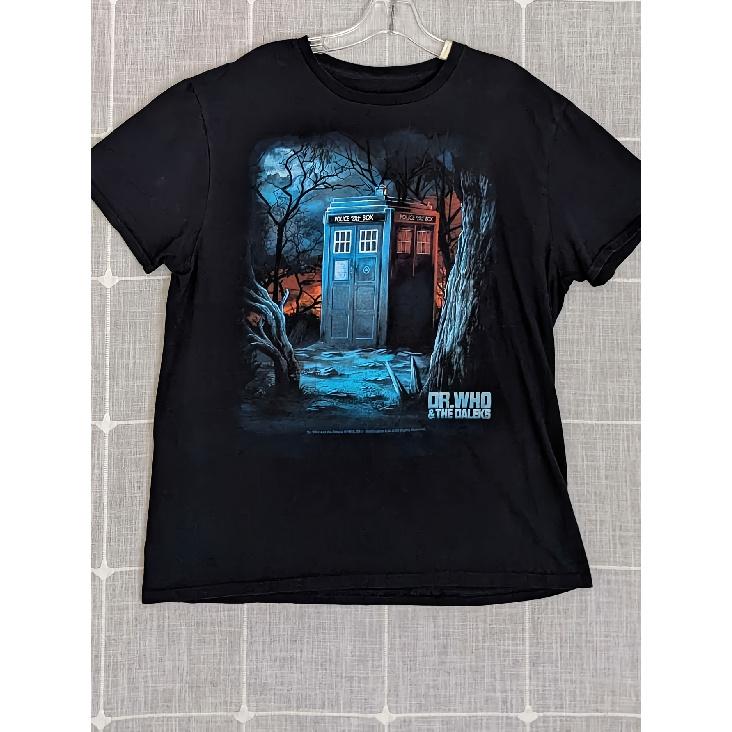 Dr Who The Daleks Shirt Mens Large Black Graphic T-shirt 2014 Sci Fi Phone Booth - S чёрный