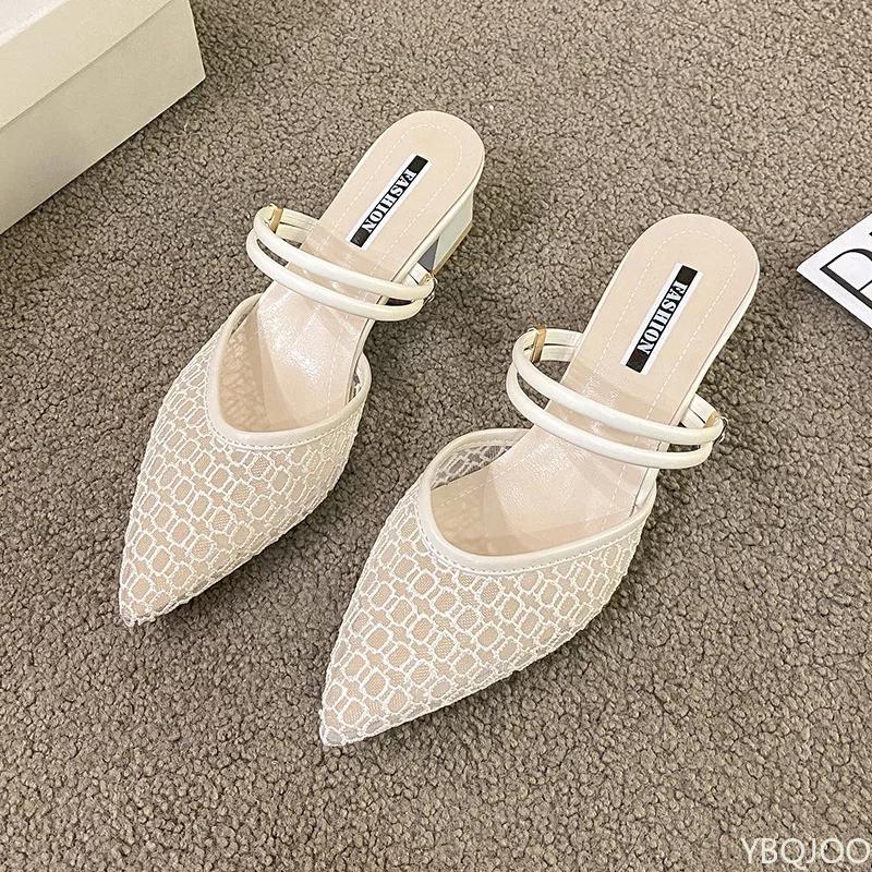 Summer Women's High-heel Sandals  Design Pointed Sexy Shoes Casual Hollow Out Shoes 35-43 Large Size Sandal Zapatos