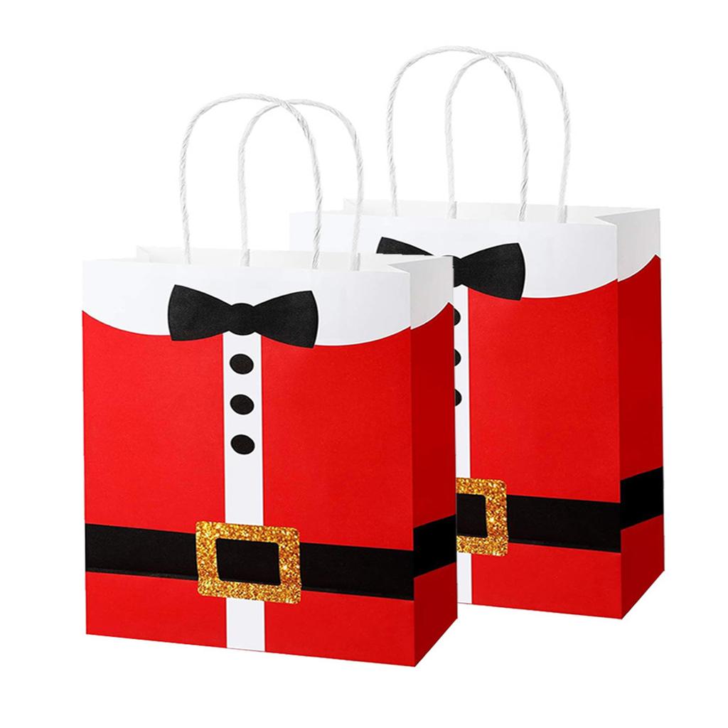Christmas Themed Large Gift Bags Bulk 12 Pack Efficient Kraft Paper Parties Bags With Multiple Occasion Use For Celebration
