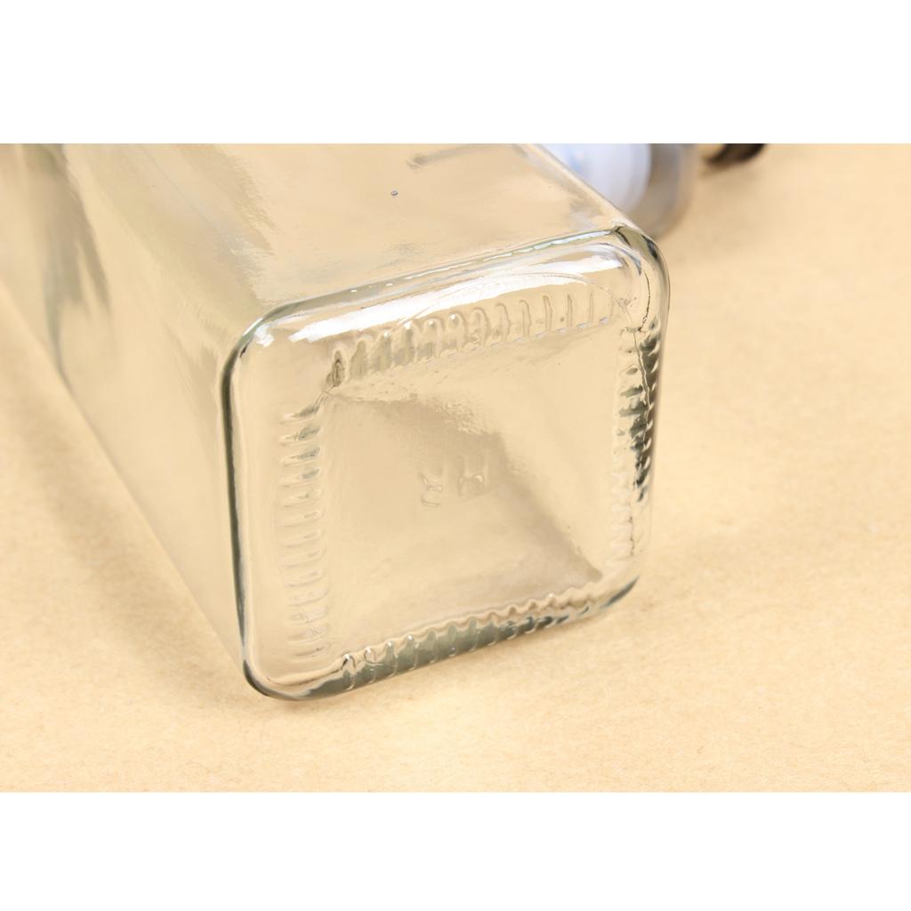 Cruche à Huile et Vinaigre pour Cuisine Maison Construction en Verre Transparent Transparent Bouteille avec Bouchon Scellé 500ml