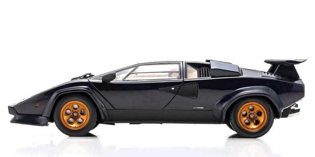 Kyosyo Original Lamborghini Countach Walter Wolf Dark Blue Finished Product 1/18