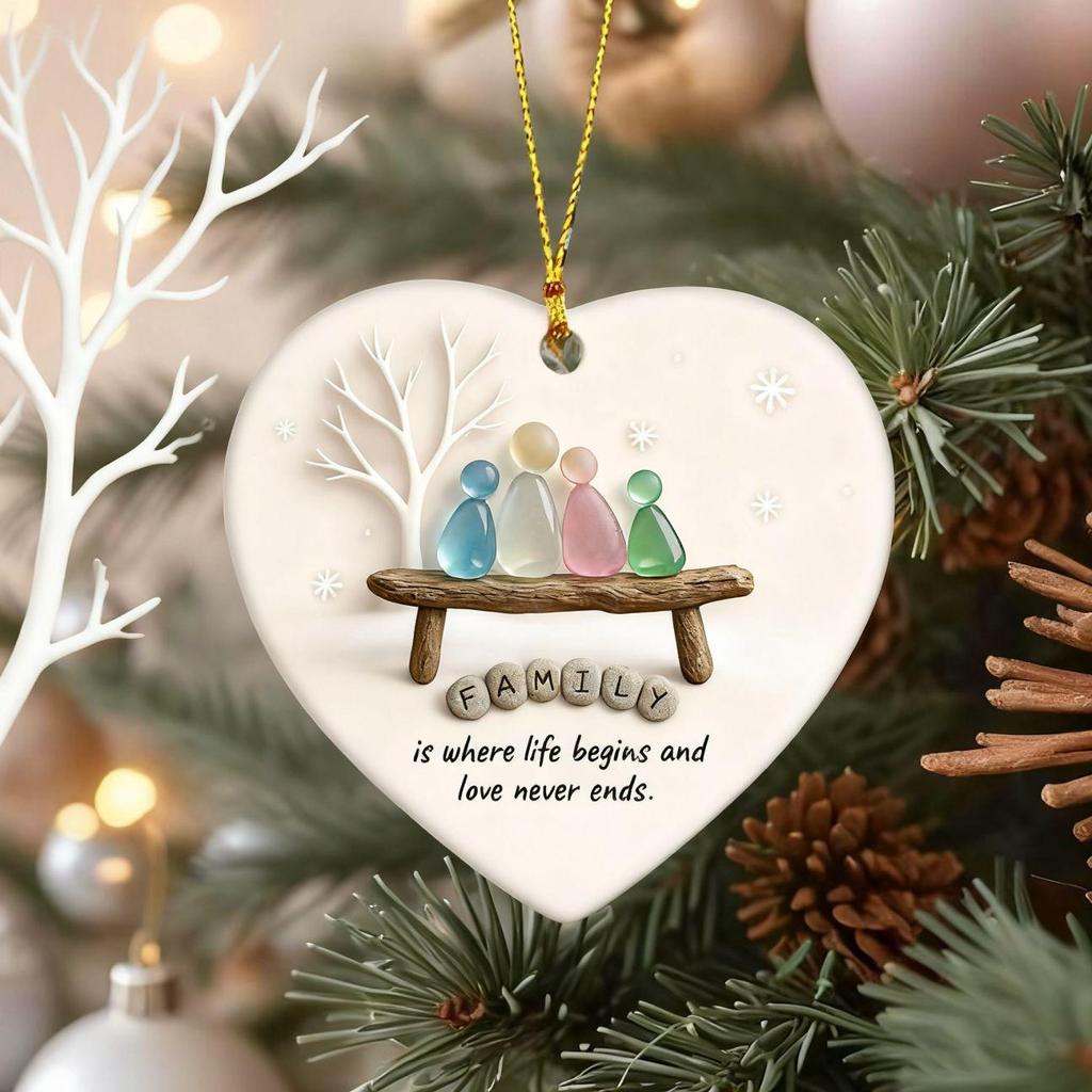 Cross-Border Friendship Sea Glass Heart Ornament