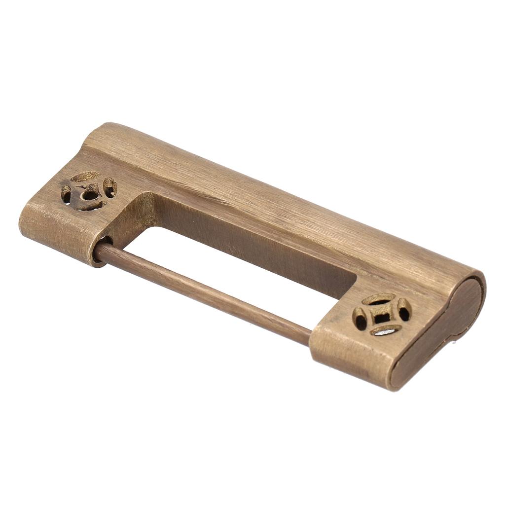 Copper Padlock Chinese Style Antique Lock with Key Hardware for Jewelry Box Cabinet