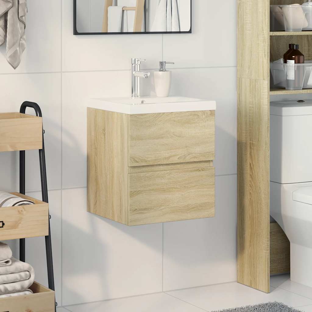 Vidaxl Set di Mobili da Bagno a 2 Pezzi, Colore Rovere Sonoma