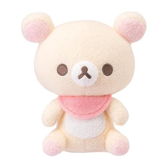 Agatsuma Rilakkuma Baby Washable Plush Toy Korilakkuma Gentle Touch for Babies Towel Fabric Diaper Beads in Bottom