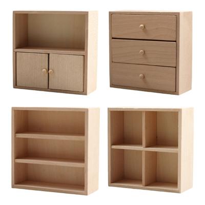 Doll House Model Realistic Dollhouses Cabinet Realistic Play Display Shelf Realistic 1:12 Model Display Shelf Toy