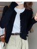 2026 Solid Knitted for Women Cardigan Korean Single Breasted Long Sleeve Jumper Woman Round Neck All Match Cardigans Outwear