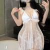 Sex Clothes Exposed Pearl Suspenders Open Crotch Transparent Sexy Free Couple Flirting Robe