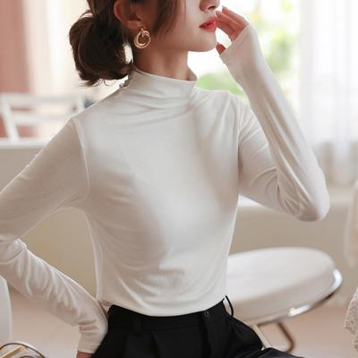 Dámské základní tričko na podzim a zimu, slim fit, všestranné tričko s dlouhým rukávem