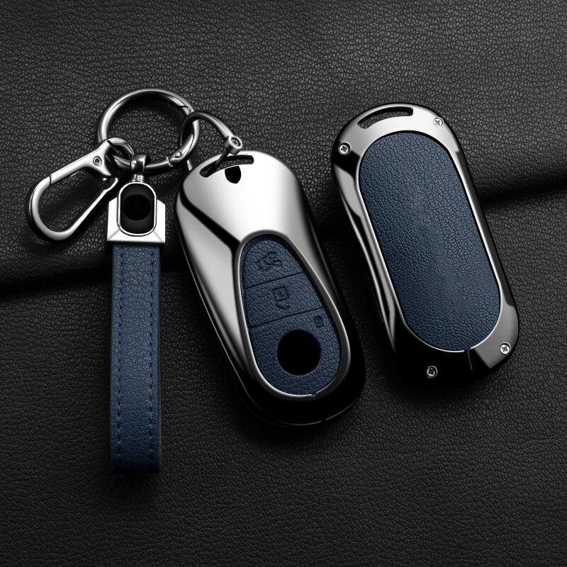 Zinc Alloy Leather Car Key Case For Mercedes Benz C E S-Class Glc W206 W223 W214 E300 C260 C300 S450 S500 S400 Keychain Case