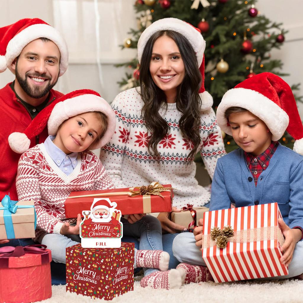 Red Santa Claus Pattern Surprise Gift Box Christmas Decoration Prop Atmosphere