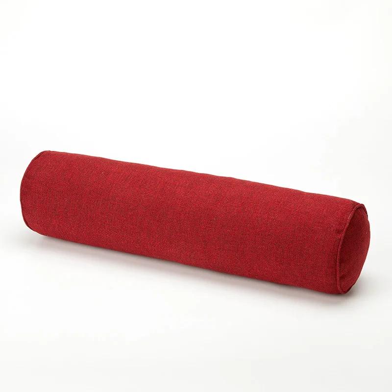 Solid Color Round Removable Washable Lumber Cushion Pillow Bed Roll Cushion Head Leg Back Support Light Travel Column Pillow