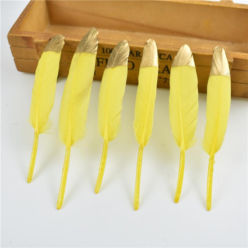 10Pcs/Lot Silver Gold Duck Feathers For Decoration Goose Feather Craft Black White Jewelry Creation Handicraft Accessories Decor