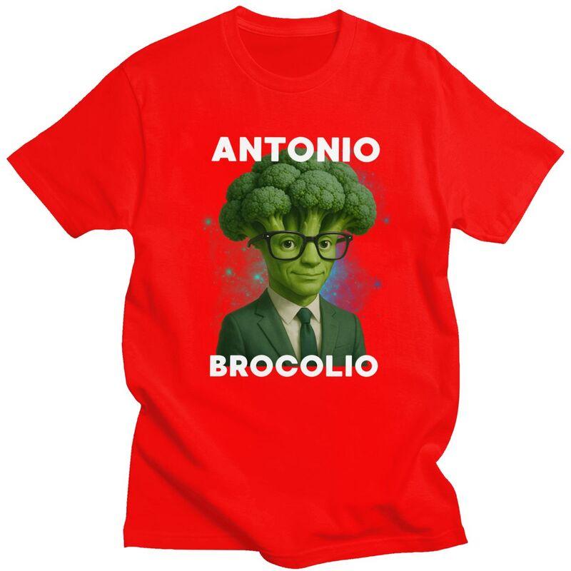 Antonio Brocolio Italian Brainrot Meme Broccoli T Shirt for Men 100 Cotton Tshirt Streetwaer Short Sleeve Tee Shirt Slim Fit