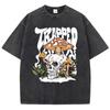 T-shirty z nadrukami grzybów rosnących w czaszkach, koszulki do prania, letnie, z okrągłym dekoltem, krótkim rękawem, modne, bawełniane, luźne koszulki