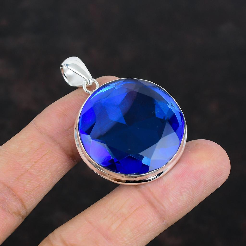 Faceted Tanzanite Quartz Pendant 925 Sterling Silver Pendant Top Quality Gemstone Pendant Decent Jewelry Handmade Pendant Anniversary Gifts