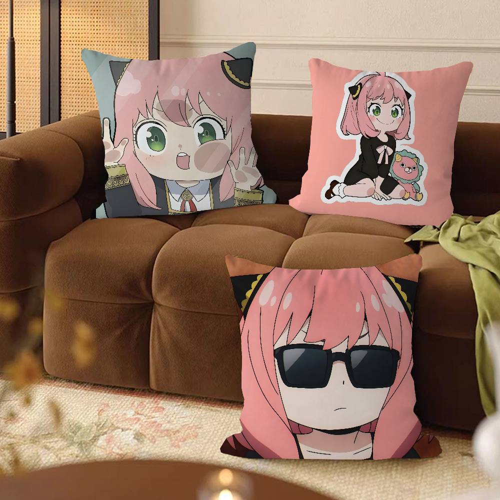 Anime Anya Forger Cushion Cover Inches Farmhouse Decor Home Throw Pillow Covers For Couch Decorations