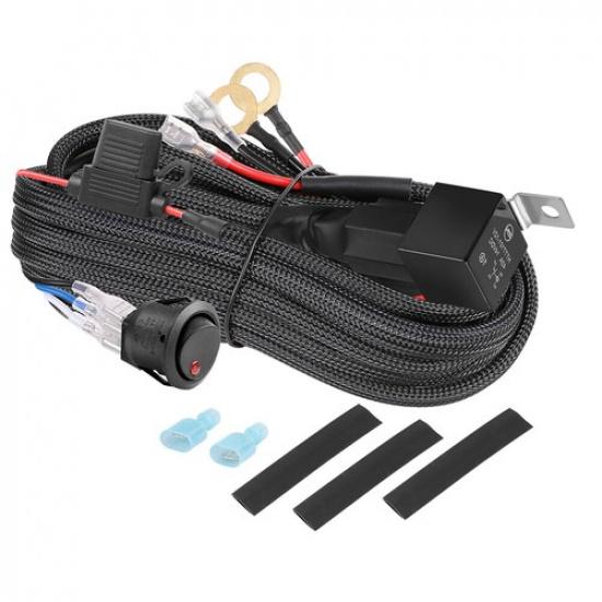 Wiring Harness Kit 40A 12V Switch Power On/Off Relay Fuse For LED Fog Light Bar