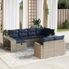 VidaXL Garden Lounge Set with Cushions 10 Pcs Grey Braided Resin 3326065